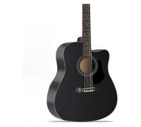 Guitarra Acústica Dreadnought Guitarras Acústicas Con Cuerdas De Repuesto Bolsa De Rendimiento Superficie Mate Guitarra De Madera De 41 Pulgadas Adecuada For Tocar Con Cantar(Black)