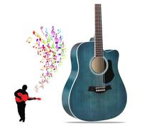 Guitarra Acústica Dreadnought Guitarras Acústicas Con Cuerdas De Repuesto Bolsa De Rendimiento Superficie Mate Guitarra De Madera De 41 Pulgadas Adecuada For Tocar Con Cantar(Blue)