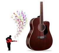 Guitarra Acústica Dreadnought Guitarras Acústicas Con Cuerdas De Repuesto Bolsa De Rendimiento Superficie Mate Guitarra De Madera De 41 Pulgadas Adecuada For Tocar Con Cantar(Brown)