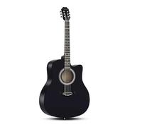 Guitarra Acústica Dreadnought Guitarras Acústicas Con Cuerdas De Repuesto Bolsa De Rendimiento Superficie Mate Guitarra De Madera De 41 Pulgadas Adecuada For Tocar Con Cantar(Black)