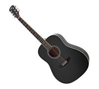 Guitarra Acústica Dreadnought Zurda Gear4music, Negro | Rica Proyección Sonora del Cuerpo Dreadnought, Construcción en Tilo para Tonos Claros y Equilibrados, Mástil Cómodo