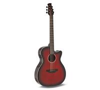 Guitarra acústica eléctrica Applause - Jump OM Electro Cut Gloss - Tapa de abeto macizo - Fondo de ovangkol - Cutaway - Acabado Cherry Burst de alto brillo - AEO-69-CB