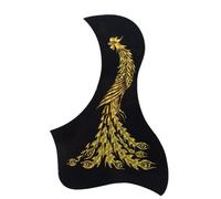 Guitarra acústica Golpeador Autoadhesivo Funda De Guitarra Folk Panel De Protección Golpeador De Guitarra Deflector De Rasgueo Dragón Plateado Y Patrón De Fénix Plateado(Gold,Phoenix)