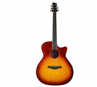 Guitarra Acústica, Guitarra Folclórica de Textura Fina Tono Brillante Abeto y Caoba Penetración Fuerte Presión de Selección Baja para Adultos para Viajes (color del atardecer)