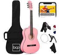 Guitarra acústica para principantes de Best Choice Products, incluye funda, correa, afinador digital, afinador y púa