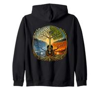 Guitarra Acústica por el Lago Temporadas Natural Sudadera con Capucha