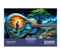 Guitarra árbol Mundo 1000 Piezas Paquete De Sueño melódico de la Naturaleza Puzzle Cartón Grueso - para Coleccionistas, Relajación Mental, Regalo Genial para Viajes O Fiestas 52x38cm/1000pcs