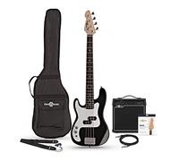 Guitarra Bajo 3/4 Zurdos LA de Gear4music, Negra, con Ampli 15W