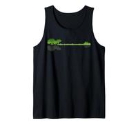 Guitarra Bajo Lago Sombra Amor Reflexión Silueta Metal Camiseta sin Mangas