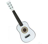 Guitarra clásica de 21 pulgadas, 6 cuerdas, instrumento musical para principiantes y niños, color aleatorio, compatible con juguetes de habilidades motoras (blanco, talla única)
