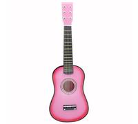 Guitarra clásica de 21 pulgadas, 6 cuerdas, instrumento musical para principiantes y niños, color aleatorio, compatible con juguetes de habilidades motoras (rosa, talla única)