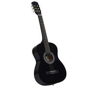 Guitarra clásica de 3/4, tamaño 36", para principiantes, niños y adolescentes, incluye funda de madera de tilo, color negro