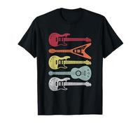 Guitarra Colorida Vintage Rock Music Festival Vibes Camiseta