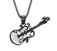 Guitarra Cremación Urnas Collares para Cenizas para Hombres Mujeres Guitarra Eléctrica Memorial Ceniza Colgante Acero Inoxidable Guitarra Amantes Recuerdos Cremación Joyería