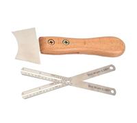 Guitarra de borde recto con muescas, regla de guitarra,Luthier Tools Acero inoxidable | Medición, raspador de ranura de cortador de traste portátil de medición con mango de madera para limpiar