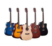 Guitarra de color madera Fullba cara principiante individual guitarra macho y hembra piano estudiante (negro)