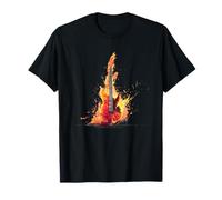 Guitarra de Fuego con ritmos ardientes para fanáticos de Llamas y Guitarras Camiseta