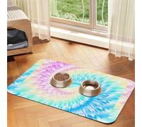 Guitarra de Fuego y Agua,Tapete Impermeable para Comida de Mascotas, manteles Individuales para Comida y Agua para Perros y Gatos, tapetes de Cuero sintético para Comida.,40x60cm