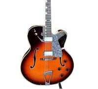 Guitarra de Jazz Archtop cuerpo gordo personalizada con madera arce flameado, guitarra semihueca Sunburst grueso personalizado