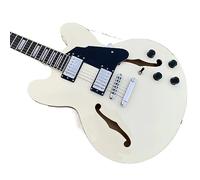 Guitarra de Jazz personalizada, guitarra Archtop, cuerpo fino, 6 cuerdas, eléctrica, modelo JAZZ 335, crema