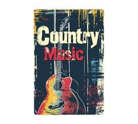 Guitarra De Música Country Cartel De Chapa Decoración Metal Cartel Vintage Letrero De Estaño para Hogar Cocina Salón 20X30Cm
