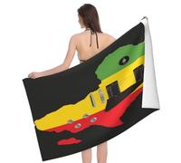 Guitarra del Orgullo De La Historia Negra Toallas De Ducha Toallas De Ducha Color Duradero Toalla Gimnasio Ligera Toallas De Baño para Playa Piscina Uso Diario 80X130Cm