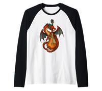 Guitarra Dragon Music Camiseta Manga Raglan