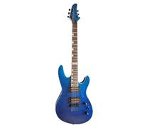Guitarra eléctrica alta, tapa de arce acolchada doble cara, diapasón con incrustaciones, cuerdas a través del cuerpo