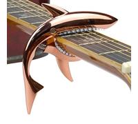 Guitarra eléctrica Capo - abrazadera de cuello de metal estilo tiburón, clip de ajuste de ligero | Herramienta musical portátil, dispositivo deslizante acústico y bajo, dispositivo de tensión de