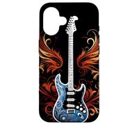 Guitarra eléctrica con Llamas Metal Band Rock Design Carcasa para iPhone 16