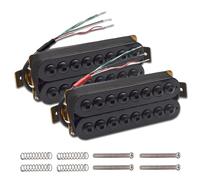 Guitarra eléctrica de 8 cuerdas Humbucker de doble bobina, con tornillo ajustable hexagonal grande, pastilla divisoria, salida N10K/B15K, piezas de guitarra negras(1Set without frame)