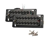 Guitarra eléctrica de 8 cuerdas Humbucker de doble bobina, con tornillo ajustable hexagonal grande, pastilla divisoria, salida N10K/B15K, piezas de guitarra negras(1Set with frame)