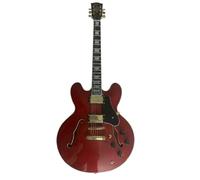 Guitarra eléctrica de cuerpo semihueco, roja con orificios en F y humbuckers dobles, tamaño completo 6 cuerdas for Jazz Blues Rock (Guitarra Eléctrica)