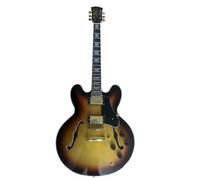 Guitarra eléctrica de cuerpo semihueco, Sunburst con orificios en F y humbuckers dobles, tamaño completo 6 cuerdas for Jazz Blues Rock (Guitarra Eléctrica)