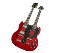 Guitarra Eléctrica de Cuerpo Sólido Doble Mástil, Roja 6 y 12 Cuerdas con Humbuckers Dobles, Tamaño Completo for Escenario Rock Clásico (Guitarra Eléctrica)