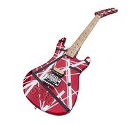 Guitarra eléctrica de cuerpo sólido, estilo tributo heavy metal con gráfico rayas rojas trémolo bloqueo, tamaño completo 6 cuerdas for Hard Rock (Guitarra Eléctrica)
