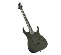 Guitarra eléctrica de cuerpo sólido, estilo triturador negro mate con humbuckers dobles y trémolo bloqueo, tamaño completo 6 cuerdas for heavy metal (Guitarra Eléctrica)