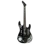 Guitarra eléctrica de cuerpo sólido, gráfico tablero espíritu oculto negro con humbuckers dobles y trémolo bloqueo, tamaño completo 6 cuerdas for heavy metal (Guitarra Eléctrica)