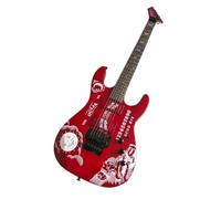 Guitarra eléctrica de cuerpo sólido, gráfico tablero espíritu oculto rojo con humbuckers dobles y trémolo bloqueo, tamaño completo 6 cuerdas for heavy metal (Guitarra Eléctrica)
