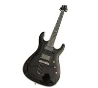 Guitarra eléctrica de cuerpo sólido, negra moderna con encuadernación blanca y humbuckers dobles, tamaño completo 6 cuerdas for heavy metal (Guitarra Eléctrica)