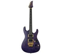 Guitarra Eléctrica de Cuerpo Sólido, Púrpura Transparente con Incrustación Árbol la Vida y Pastillas HSH, Tamaño Completo 6 Cuerdas for Rock Progresivo (Guitarra Eléctrica)
