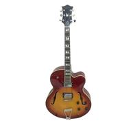 Guitarra Eléctrica De Jazz Color Atardecer De Un Solo Corte Redondeada Y Totalmente Hueca Con Agujero En Forma De F