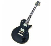 Guitarra eléctrica de un solo corte, diapasón de palisandro macizo de caoba, ribete de 5 capas, negro dorado