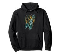 Guitarra Eléctrica Dragon Fire Lightning Rock Metal Músico Sudadera con Capucha