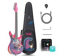 Guitarra Eléctrica Enya Dragon Flame 39" - Fibra de Carbono, Altavoz 15W, 20 Tonos, Presets, Funda, Accesorios