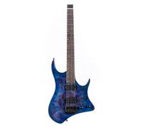 Guitarra Eléctrica Estándar Guitarra Eléctrica Sin Cabeza Jazz Tocando Instrumento De Práctica(Blue)