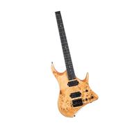 Guitarra Eléctrica Estándar Guitarra Eléctrica Sin Cabeza Jazz Tocando Instrumento De Práctica(Khaki)