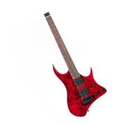 Guitarra Eléctrica Estándar Guitarra Eléctrica Sin Cabeza Jazz Tocando Instrumento De Práctica(Red)
