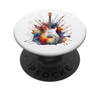 Guitarra eléctrica Fresca y música Rock PopSockets PopGrip Adhesivo