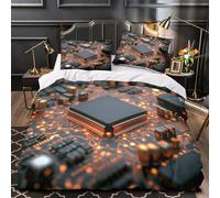 Guitarra eléctrica Funda de Edredón Cremallera Oculta Microfibra Suave 3 Piezas Diseño 3D con Fundas de Almohada Antibacteriana Patrón de música rock Funda Edredon for niños Super king（260x220cm）